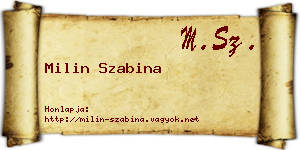 Milin Szabina névjegykártya